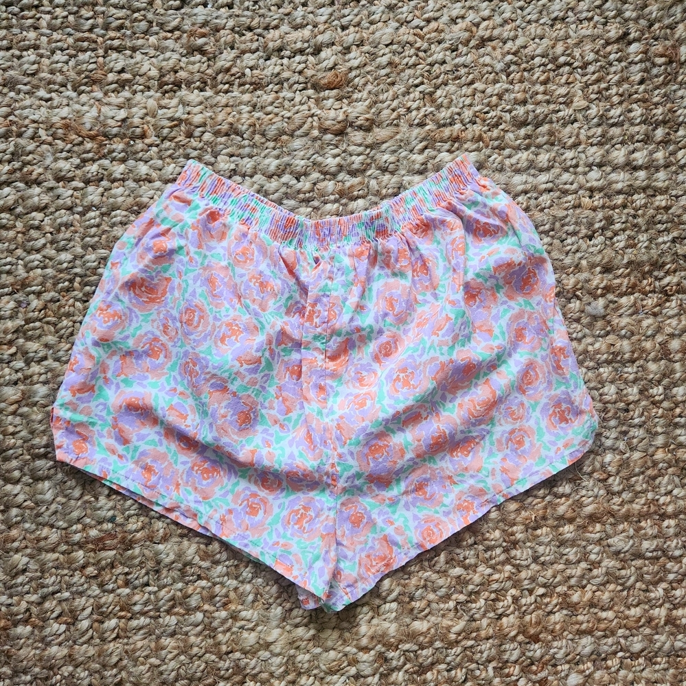 Swim Shorts Pink and Orange Lightweight Elastic Waist M - L